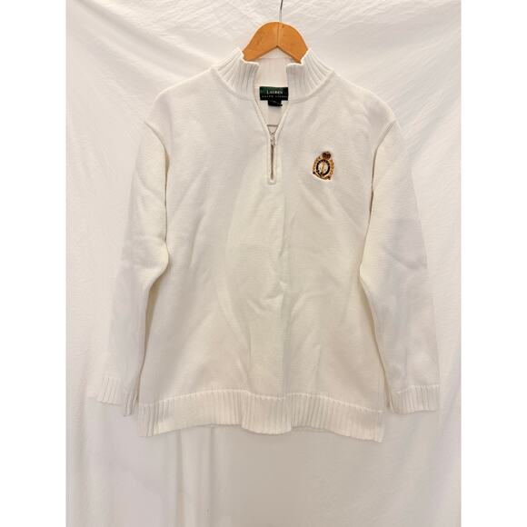 Lauren Ralph Lauren Mens Cotton Quarter Zip Cotton Preppy Sweater Fall Winter - Picture 1 of 6
